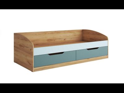 Кровать с ящиками КР-002 РИЧ Мята/Сумеречный голубой (Стиль)