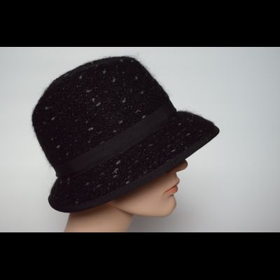 Фетровая черная шляпа с  вязаной отделкой Vizio Италия 6924 PL
