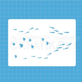 Трафарет пластиковый - стайки рыбок