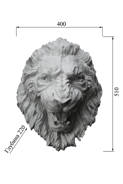размеры льва MS-002 из композитного