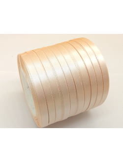 Лента атласная 6 мм, цвет светло кремовый  арт. 6