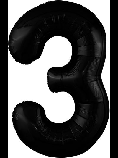 Шар цифра 3 чёрная