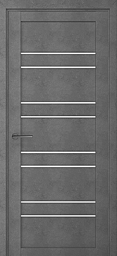 Дверь ДУБЛИН бетон темный с белыми стеклами