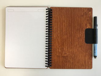 Многоразовый ежедневник-конструктор, формат А5 (148 х 210 mm), обложка из дерева, цвет махагон