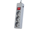 Сетевой фильтр с заземлением и кнопкой Perfeo Power+, 1,8 м, 3 розетки (серый)