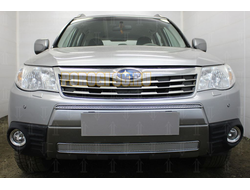 Защита радиатора Subaru Forester  III 2008-2011 chrome середина PREMIUM
