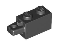 Hinge Brick 1 x 2 Locking with 1 Finger Horizontal End, Black (30541 / 4143751 / 6263485)