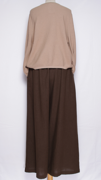 Брюки "Широкие палаццо крапива" шоколад, малахит, черные р.48-54