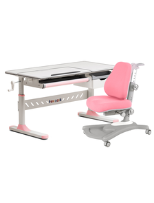 Комплект стол-трансформер FunDesk Fiore pink + эргономичное кресло FunDesk Sorridi pink
