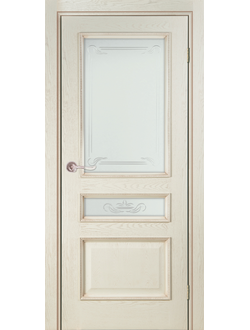 дверь со стеклом "Трио" эмаль ваниль