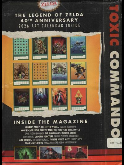 Edge Magazine Issue 418 January 2026 John Carpenters Toxic Commando + Zelda 40 years celebration настенный календарь 2026