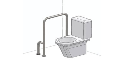 Поручень стационарный П-образный, нержавеющая  полированная  сталь 850 х 750 мм Левое или правое исп