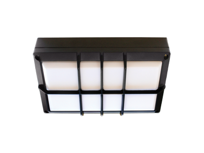 Светильник накладной Ecola B4158S влагозащ.матов.прямоуг.решет.черный алюм.2*GX53 IP65 215х135х65 FB53RSECS