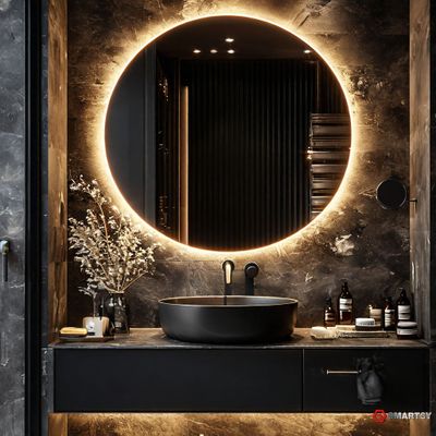 Зеркало круглой формы с интерьерной подсветкой