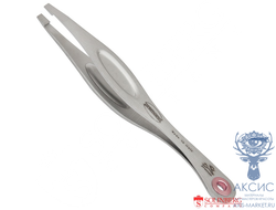 Пинцет для бровей PREMAX "Ring lock" 1819RIS, нержавеющая сталь, матовый