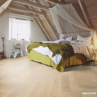 Паркетная доска Meister Дуб Классик Алебастровый 8929 HS500L