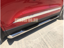 Пороги труба с проступью d76 для Chery Tiggo 8 Pro 2021-