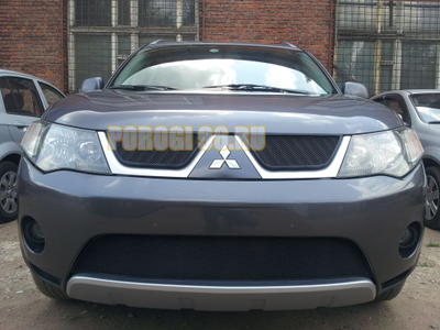 Защита радиатора Mitsubishi Outlander XL 2006-2010 black верх