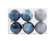 Набор из 6-ти пластиковых шаров с рисунком, 8 см, цвет темно-синий 81649