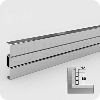 Плинтус из нержавеющей стали Лука Пл 80-3НСП.2700.001