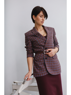 Жакет из шерсти в клетку