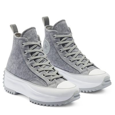 Зимние кеды Converse Run Star Hike серые высокие на платформе 169438C фото
