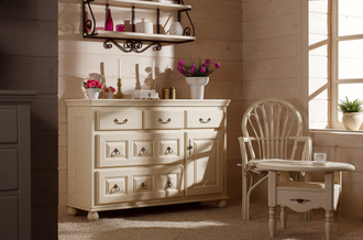 Тумба-столик круг Валенсия 2-34 из массива сосны 66 х 66 х 49,5 см