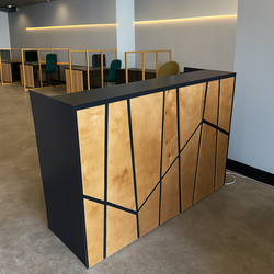 (РЕС-25) Стойка ресепшен Лофт с натуральным деревом