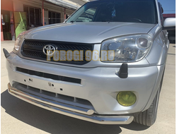 Защита переднего бампера двойная d60/42 для Toyota Rav4 (2000-2005)