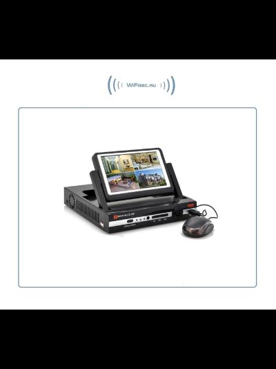 Гибридный 16 канальный (IP) или 8 канальный (аналог) видеорегистратор с монитором 7&quot;, отсек для одного HDD до 6 Тб.