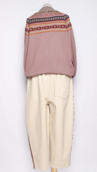 Брюки плотный хлопок утепленные "Лампас" молочные, шоколад, черные, красные р.48-52