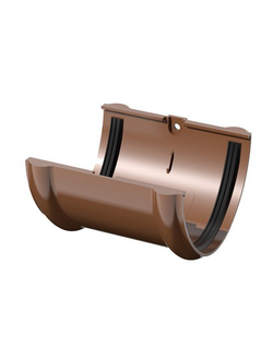 Соединитель жёлоба, пластиковый КОРИЧНЕВЫЙ