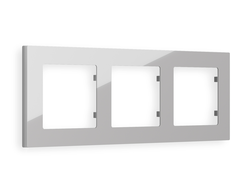 Рамка 3-ая Серебро глянец, коллекция TECHNO - Ambrella Volt - ALFA