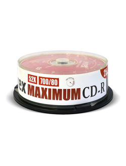 Носители информации CD-R, 52x, Mirex Maximum, Cake/25, UL120052A8M