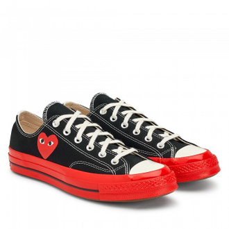 КЕДЫ CONVERSE PLAY COMME DES GARCONS ЧЕРНЫЕ С КРАСНОЙ ПОДОШВОЙ женские