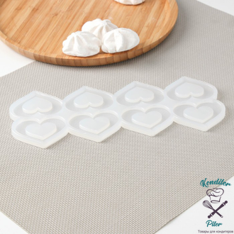 Силиконовая форма «Сердце для шоколада», 5,5×4 см, цвет прозрачный