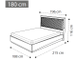 Кровать "rombi" с подъёмным механизмом 180х200 см (Nabuk 12)