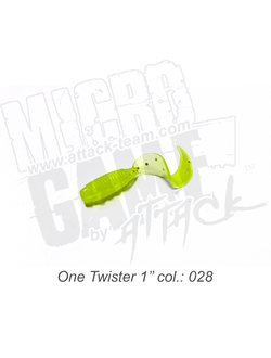 Приманка ATTACK One Twister 1" цвет #028 (15 шт/упак)