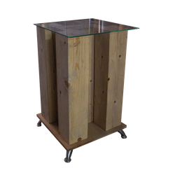 Демонстрационный стеллаж из дерева и стекла для выставления товаров