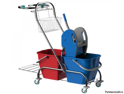 Двухведерная уборочная тележка Катарина + держатель для мусорного мешка на 120л