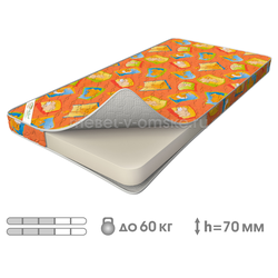 ВК854 Матрас "Карапуз-М" (ППУ, спанбонд, холлотек меланж, бязь)
