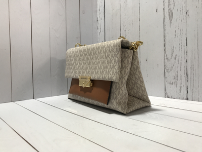 Сумка Майкл Корс CECE MEDIUM серая с надписями