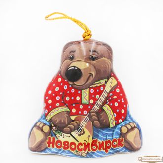 Колокольчик сувенирный из керамики медведь привет Новосибирск.