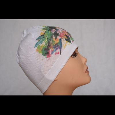 Шапка для спортзала Vizio Италия 5466 белая с рисунком