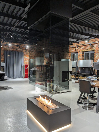 Островной камин из стекла ELBA