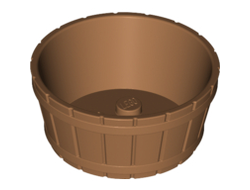 Container, Barrel Half Large with Axle Hole, Medium Nougat (64951 / 6143217)