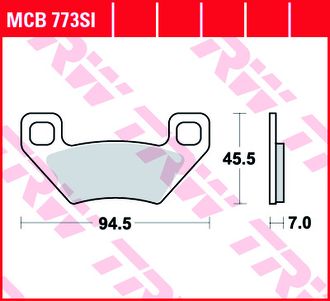 Тормозные колодки передние/задние TRW MCB773SI (FA395) для квадроциклов Arctic Cat 400/450/500/650/700/1000, Prowler 550/650/700/1000 (0502-604, 0502-875, 1436-165, 1502-694, 1436-420)