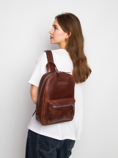 Женский кожаный рюкзак Anzolla cognac (арт. 3040-03)