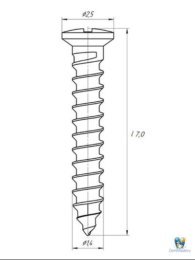 Винт для остеосинтеза с крестообразным шлицем 9 мм
