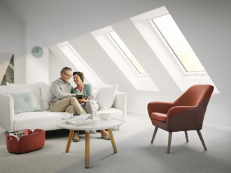 VELUX PREMIUM панорамное открывание, дерево или белый полиуретан, две ручки